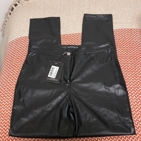 PLT Black Feaux Leather Pants - Picture 1 of 5